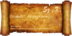 Szabó Krisztina névjegykártya
