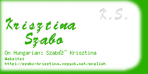 krisztina szabo business card